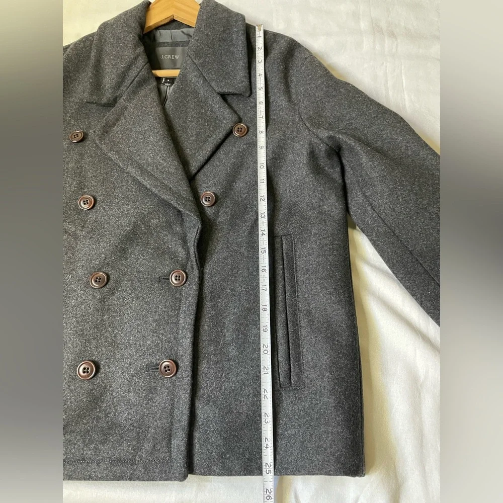 J.Crew women gray Melton Wool double Breasted Coats - Picture 15 of 16